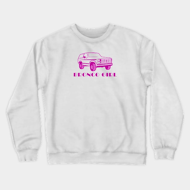 1980-1986 Bronco Girl Dark Pink Print Crewneck Sweatshirt by The OBS Apparel